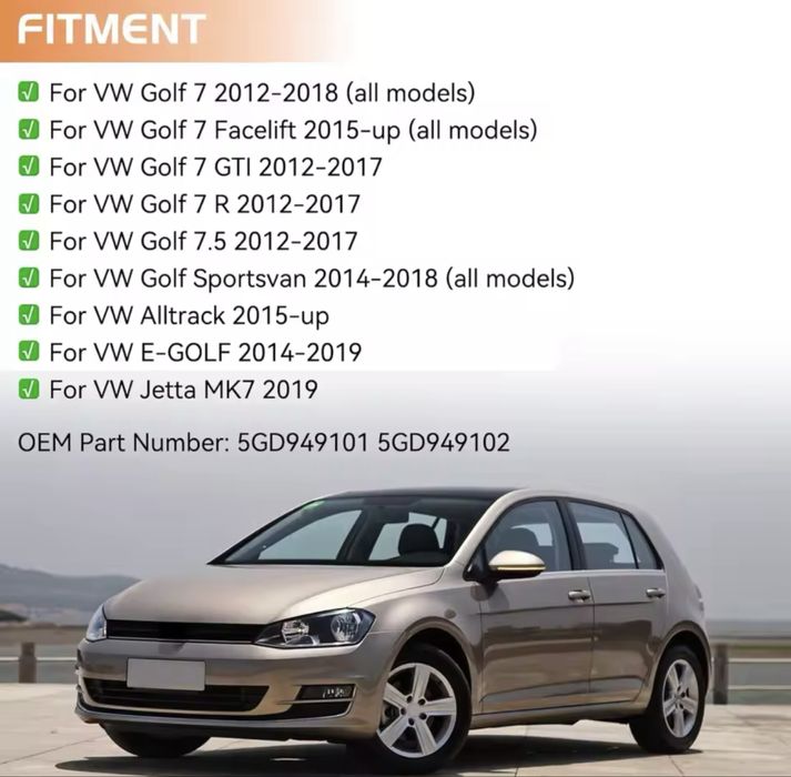 Динамични Бягащи Мигачи за VW Golf MK7 7.5 7 Touran GTI R GTD