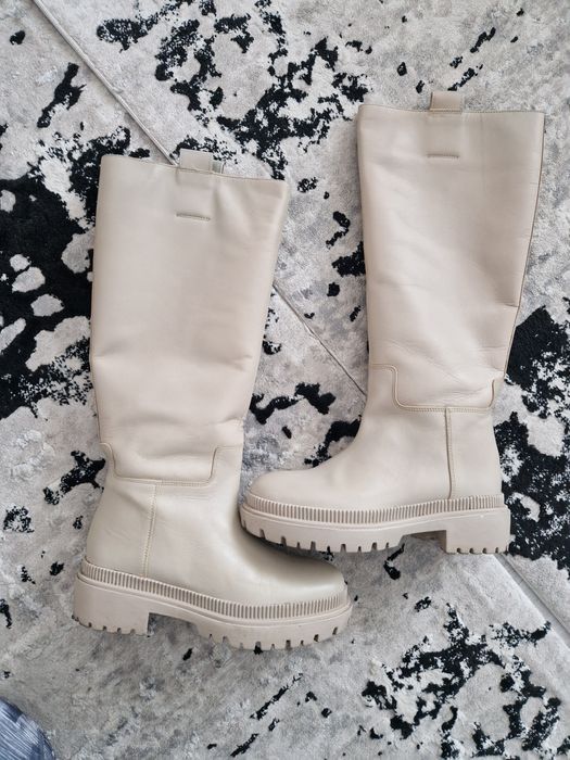 Cizme de piele pana la genunchi H&M