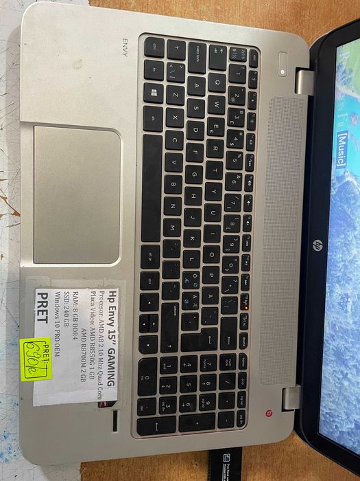 Laptop  GAMING HP ENVY 15-j118so 15,6''1TB HDD 8GB Ram Amd A8 Garantie 2 ani