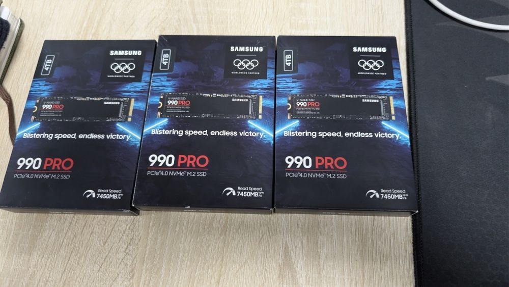 Новый SSD NVMe Samsung 990 PRO Series 4TB. PCIe 4.0 до 7450 МБайт/сек.