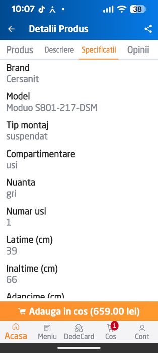 Set baie masca +lavoar ceramic Cersanit