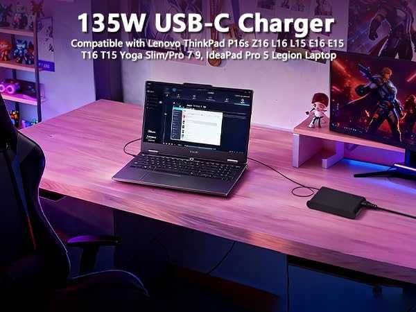 135W USB C зарядно устройство за лаптопи Lenovo
