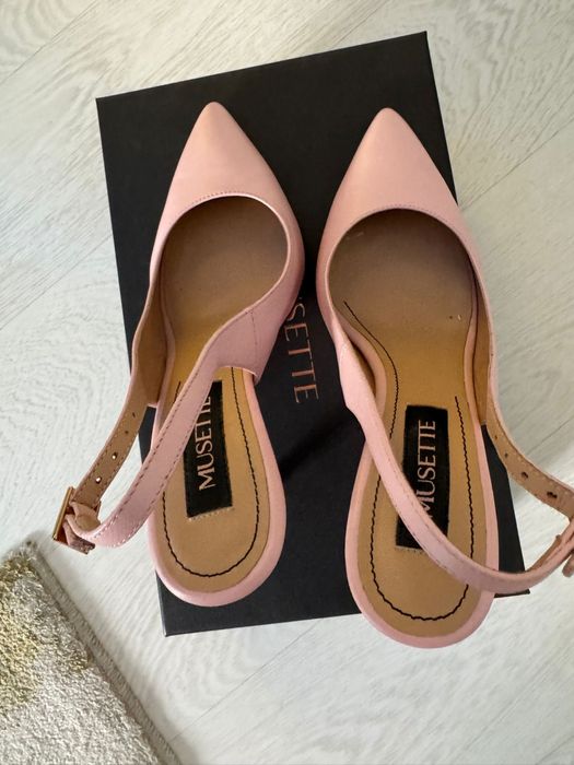 Musette, pantofi toc roz, numarul 36