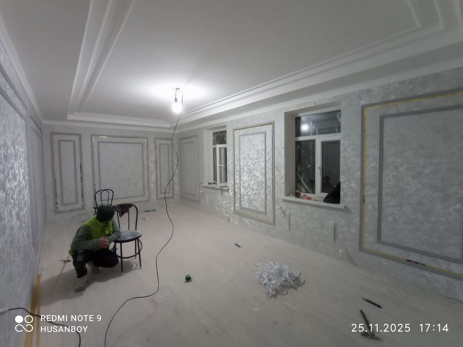 Travertin. Yevro remont, gipsakarton. Laminat ishlari bolsa qilamiz.