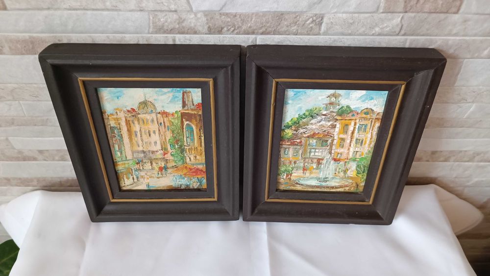 Стари картини "Пловдив" комплект два броя - 21/18см - Х.Журналов