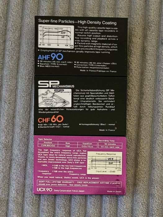 3 Casete Audio Sony AHF CHF UCX 1978
