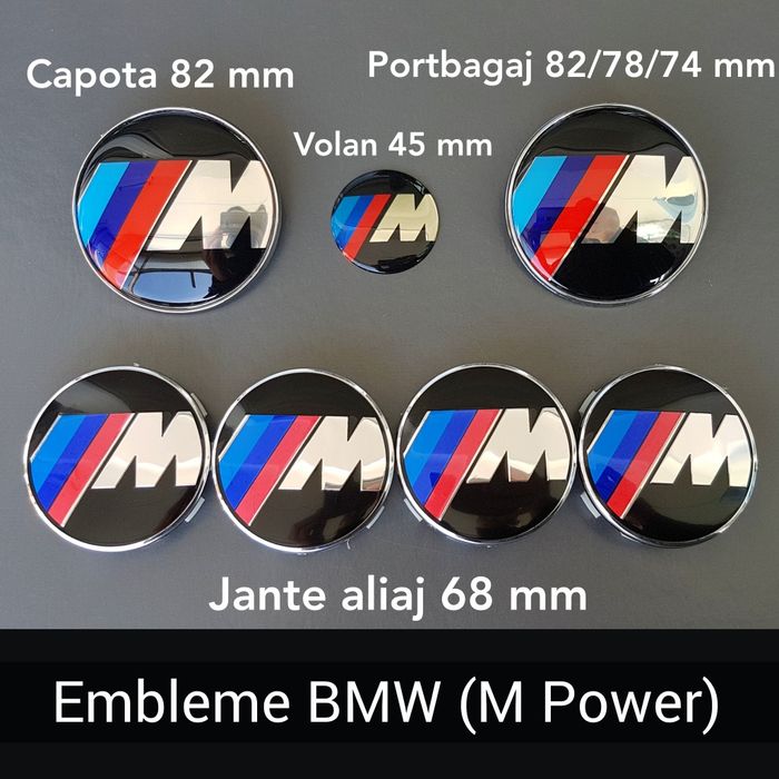 Embleme BMW capota, portbagaj, volan si jante