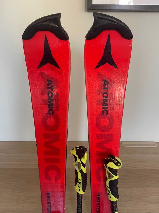 СКИ SL 131  FIS Norm + Обувки №36 Atomic JR 60 + щеки Leki 100см.
