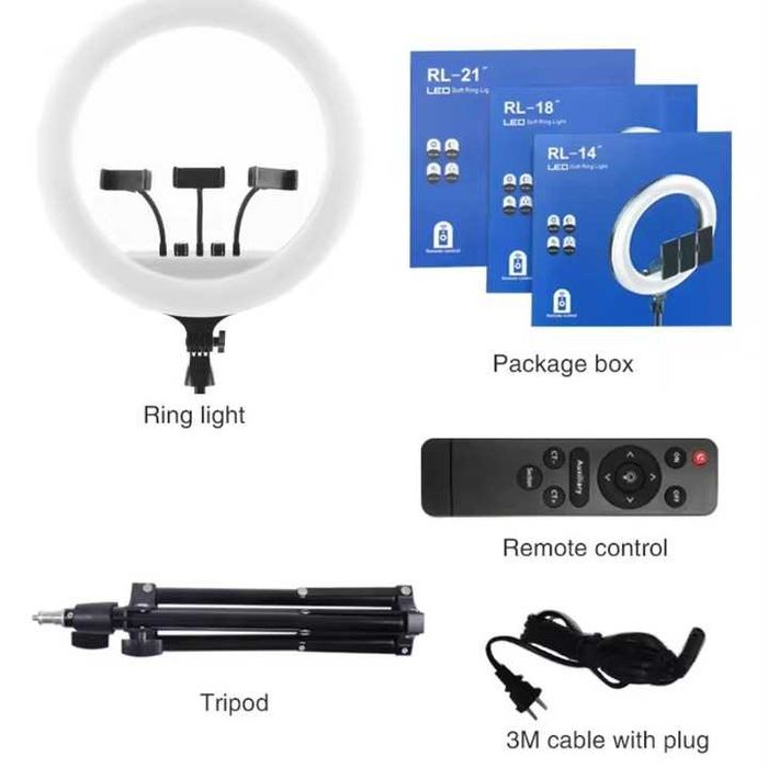 ring light 54 cm si 480 led-uri cu lumina rece/calda tip inel