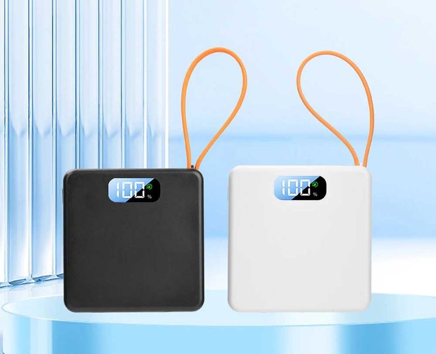 DPLUS 10000mAh Външна Батерия Power Bank Вграден Кабел Type C Дисплей