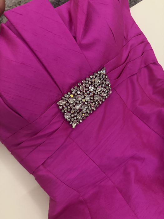 Rochie sherri hill roz matase 100%