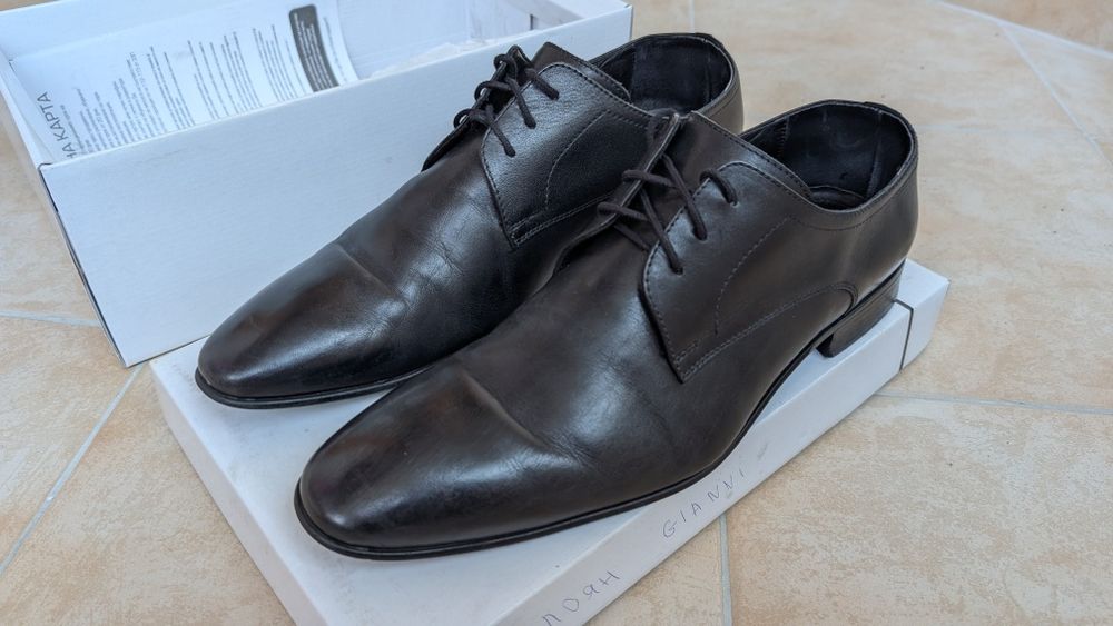 GiAnni мъжки 100% кожени обувки елегантни