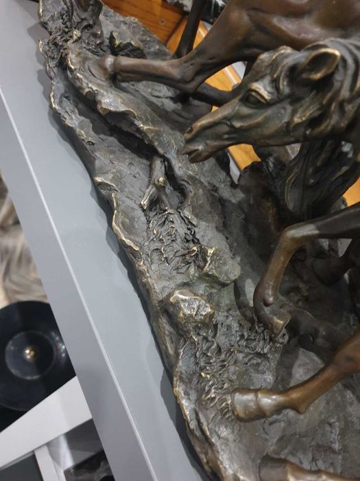 146см-33кг бронзова фигура-композиция/скулптура стадо коне/8 коня