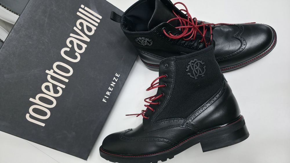 Cizme negre piele naturala Roberto Cavalli Firenze, marimea 43
