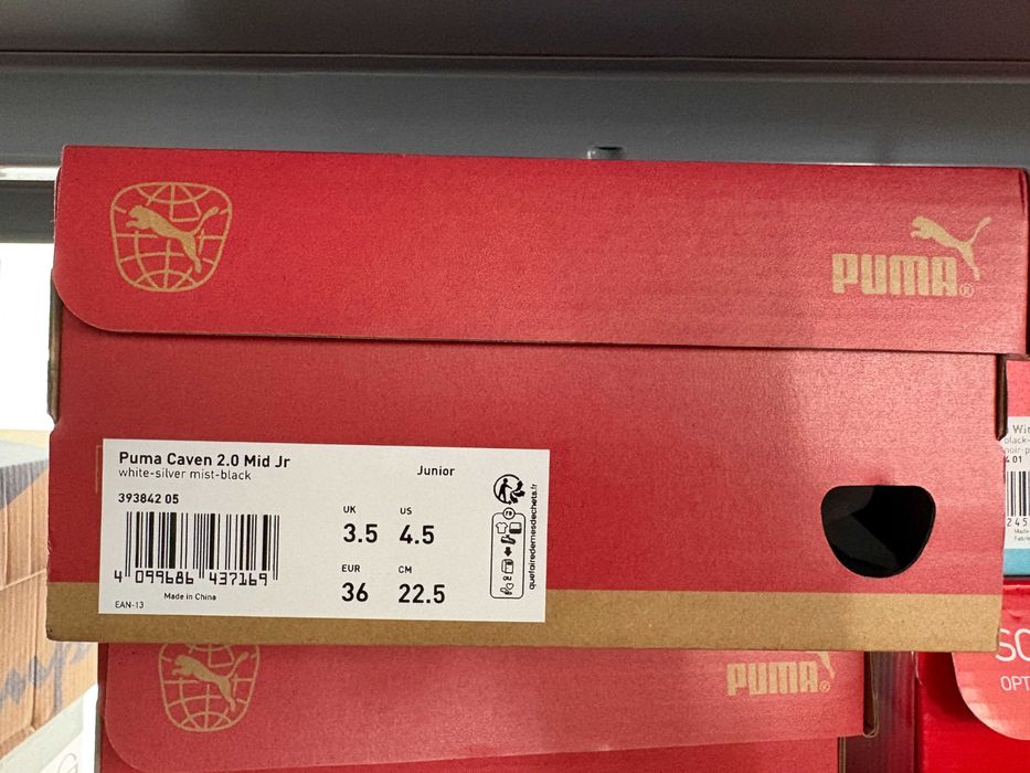 Puma Caven 2.0 Mid – НОВИ с кутия, бяло/тъмносиньо кецове, 36 / 37 / 38