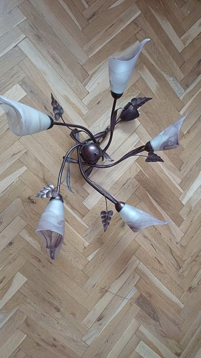 Флорален полилей SIGMA Lighting – ковано желязо и стъкло