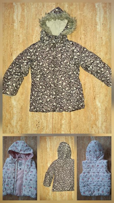 Donez geacă groasă 110 cm  si vestă  116 pentru fetiță