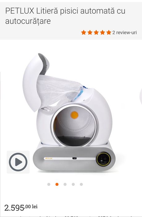 Litieră automată PETLUX noua  + garanție ( pret magazin 2595)