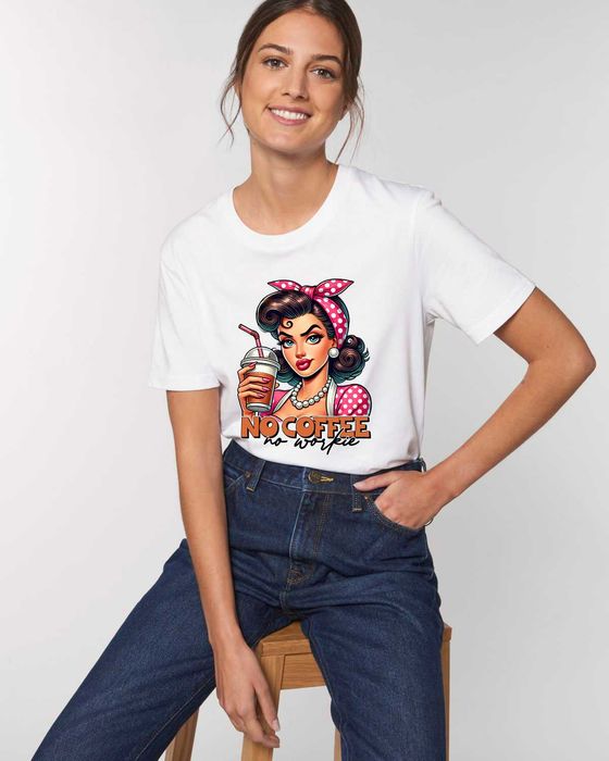 Дамски тениски с чувство за хумор, Coffee first, Wine