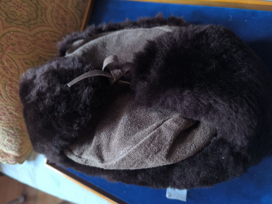 винтидж оригинален кожен калпак ушанка ссср нов