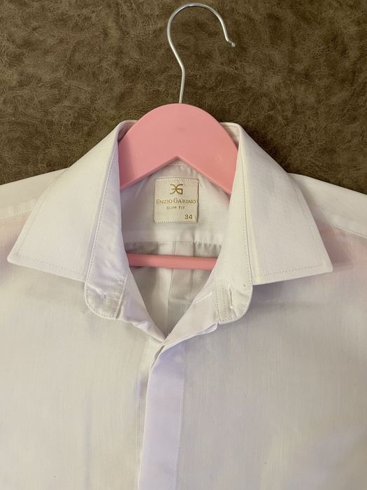 Белая рубашка для мальчиков размер 34