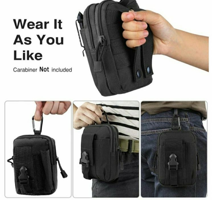 тактическа чанта за колан раница военна MOLLE джоб gsm фенер 16х9см