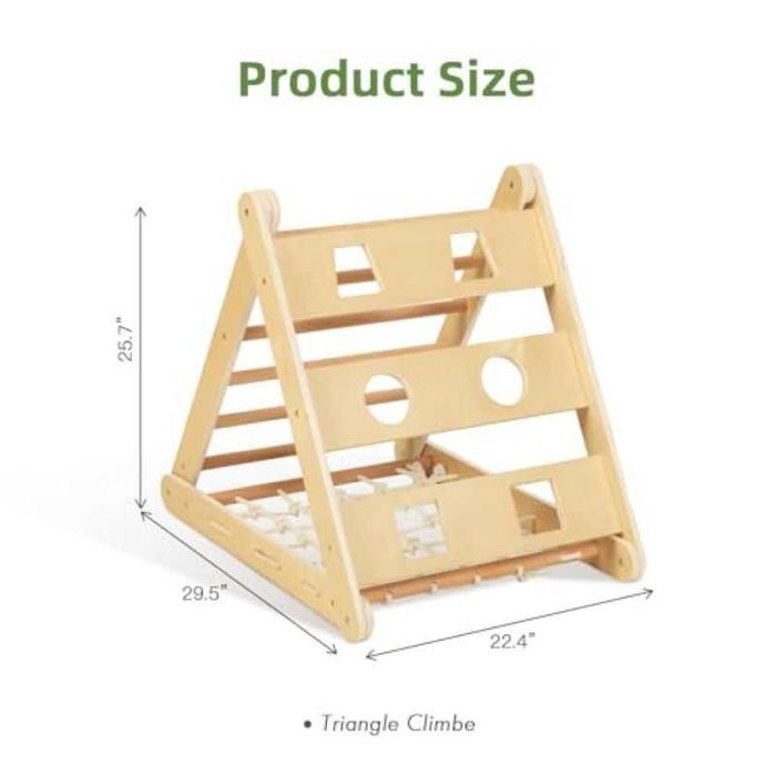 Set de cățărat 3în1 triunghi de cățărat cu 3 laturi, Montessori/Pikler
