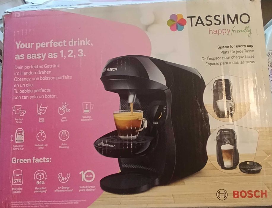 Еспресо машина, BOSCH Tassimo Happy, 0.7л, 1400W, черна