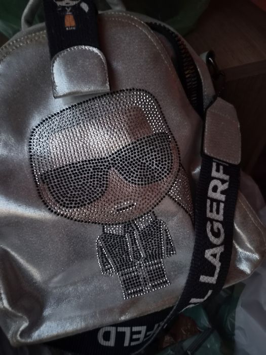 Сребриста  дамска раница Karl Lagerfeld