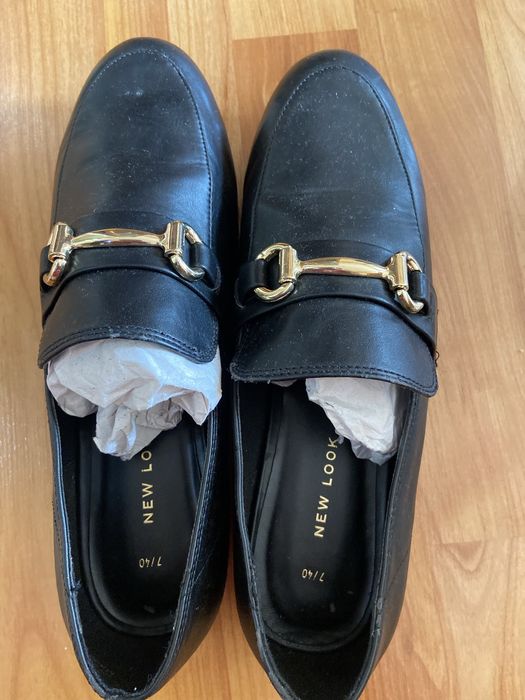 Кожени лоуфъри,черни,40 номер,нови!