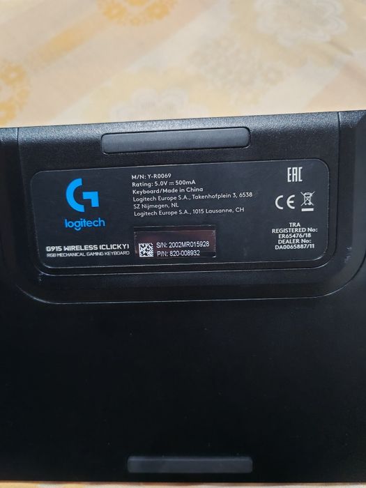 Tastatura mecanica gaming Logitech G915, Ultraslim, Lightspeed Wireles