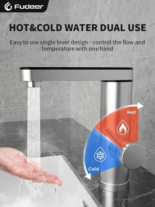 Проточен смесител с дисплей и сензорни бутони подходящ за кухня и баня