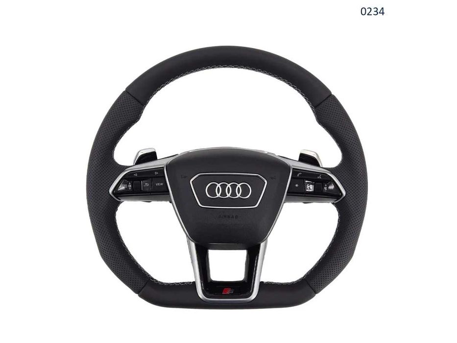 Volan sport S-Line piele perforată Audi A1, A3, A5, A6, TT, Q3, Q5, Q7