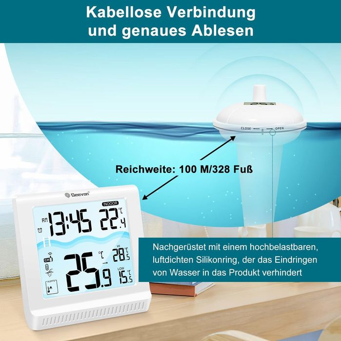 Termometru digital pentru piscina/ciubar - wireless