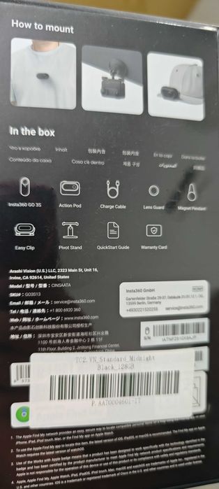 Camera Video Sport Insta360 GO3S, 4K, 128GB - nu se activeaza in aplicatie. merge folosita fara probleme se descarca continutul PC - transport gratuit