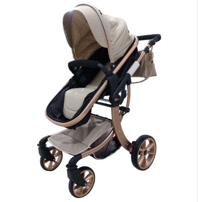 Коляска Teknum черно-бежевая