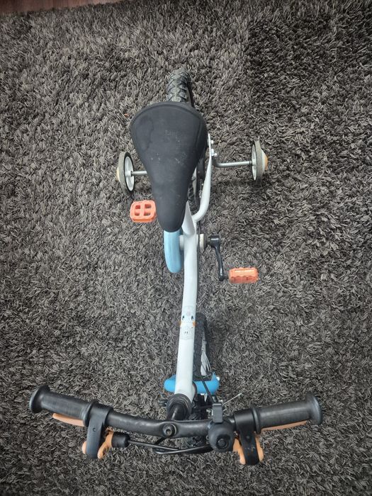 Bicicleta copii 3-5ani ,B-Twin 14" Arctic 100 cu roti ajutatoare