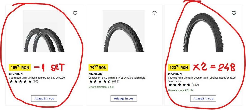 Cauciucuri bicicleta MTB Michelin 26x2.00 - NOI