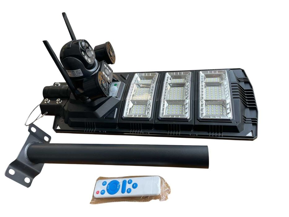 Комплект градинска соларна лампа 450W и охранителна IP камера 2х12MP
