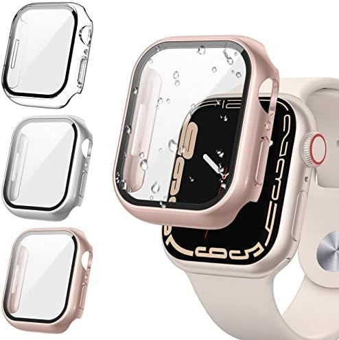 360 кейс с протектор за дисплея на Apple Watch 45mm – сребрист