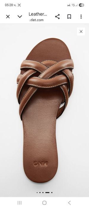 Дамски чехли от Манго/Mango, естествена кожа  38 размер