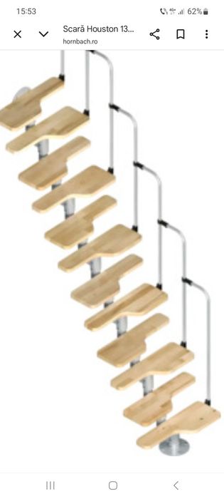 Scară HOUSTON 12 trepte fag, 291 cm.