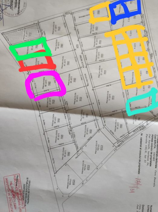 Teren construibil intravilan, loturi 460-930mp lângă A0, A3, A7 superb