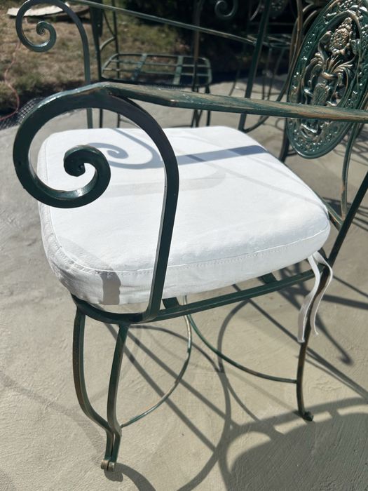 Ковано желязо комплект маса с 6 стола