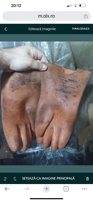 Manusi de lucru din piele, cauciuc