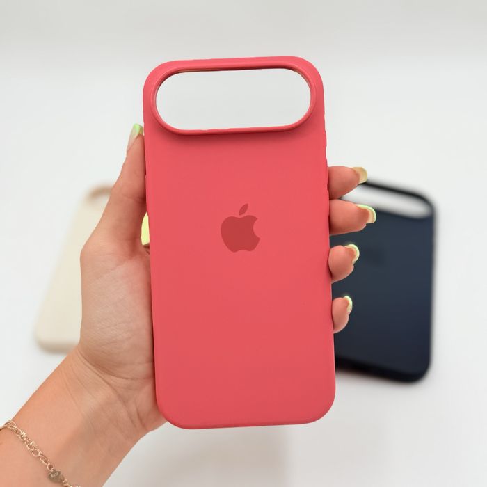 Apple Калъф от мек силикон с велур отвътре с AI бутон за iPhone 17 Air в различни цветове