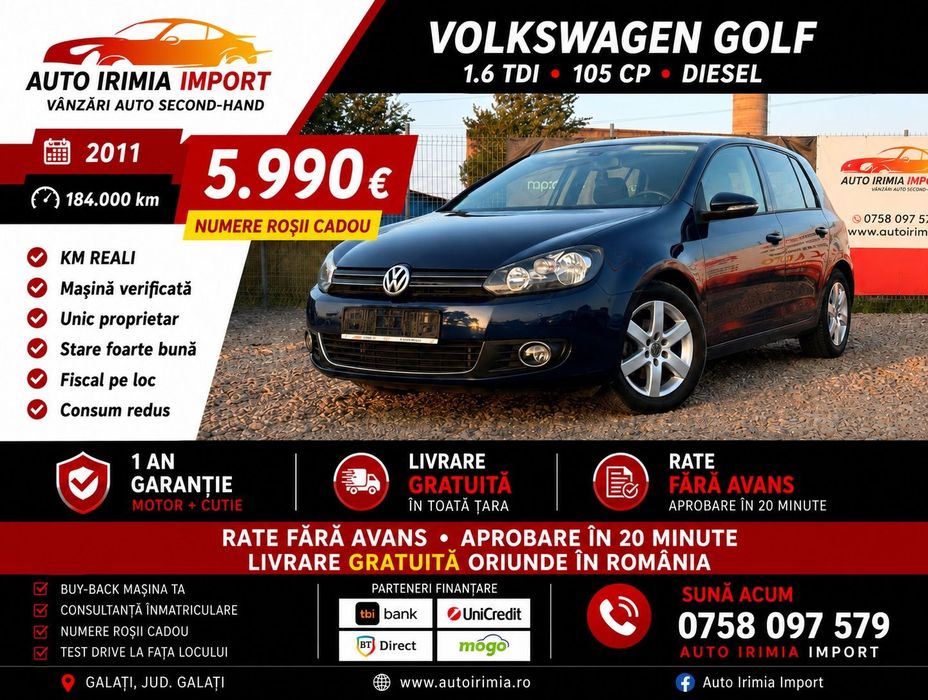 Volkswagen Golf Garanție , Km Reali , Rate , Avans Zero , Factura.