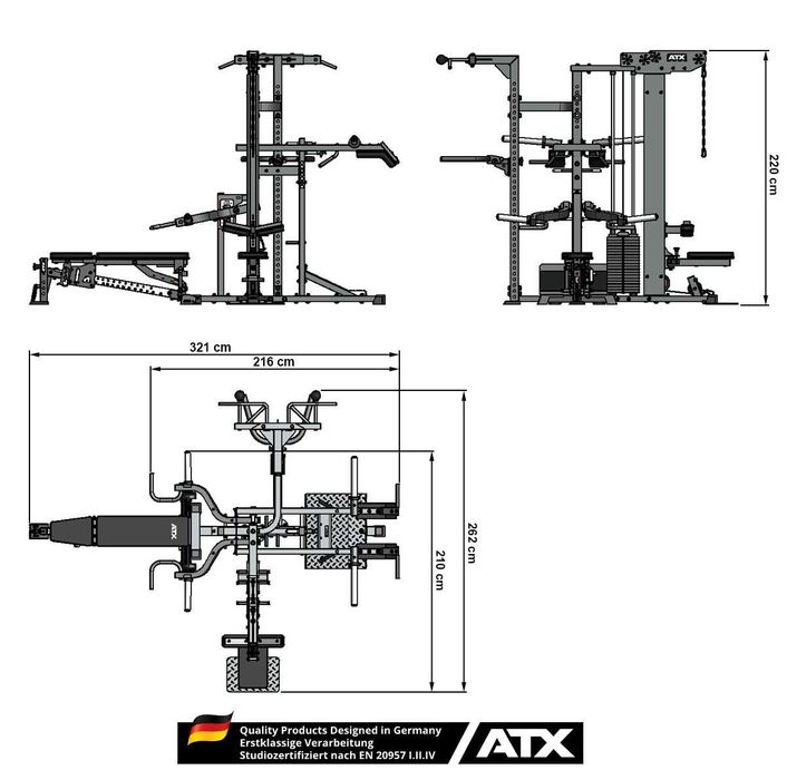 Комбиниран Фитнес Уред Скрипец / Лат Машина / Станция за Клек 5 в 1
