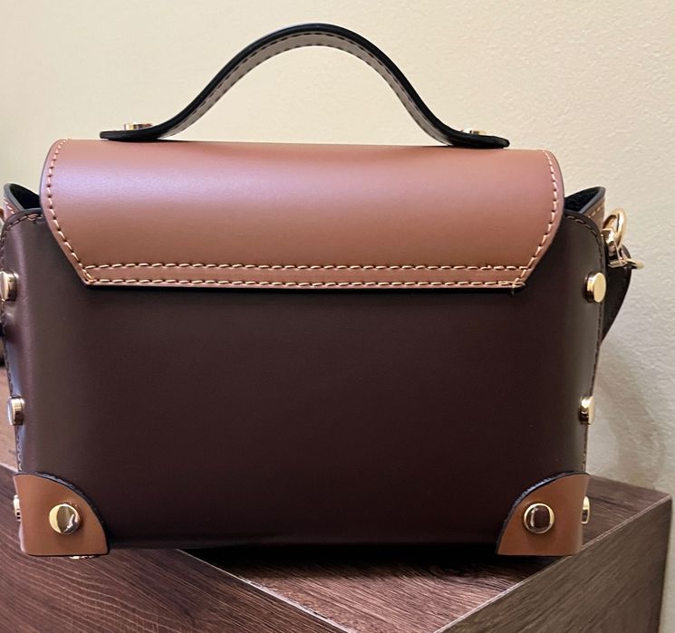 Ежедневна чанта от естествена кожа - кафява