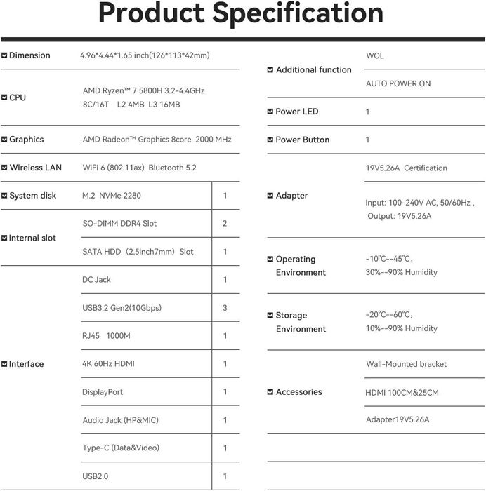 МиниПк MIniPC Beelink SER5 MAX AMD Ryzen 7 5800H 32GB/500GB